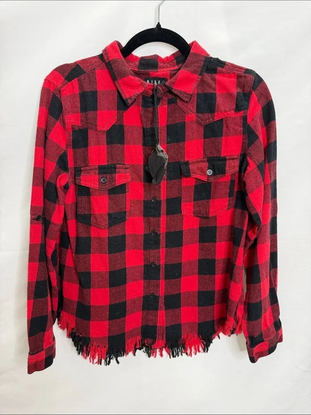 Risen Women's Red & Black Buffalo Plaid Button-Down Shirt